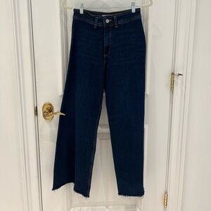 Zara High Rise Dark Blue Denim Jeans